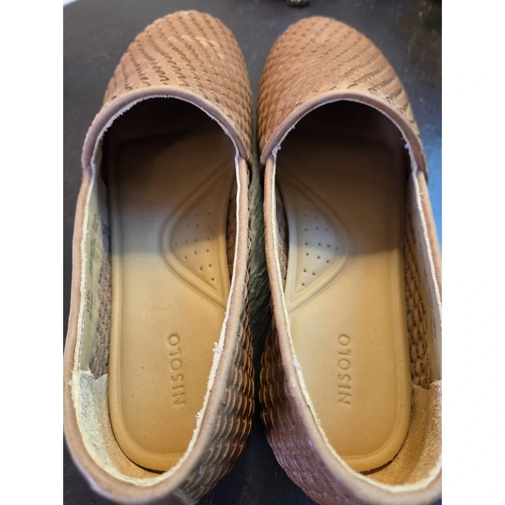 Nisolo Men's Alejandro Woven Leather Slip On 2.0 Shoes Brown Size 10.5 EUC! $198